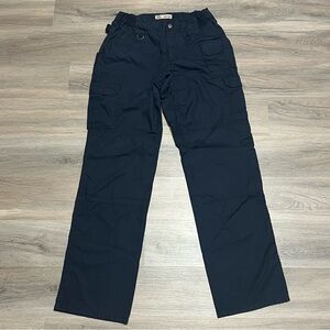 5.11 Tactical 10 Long Pants Navy Blue Ripstop Workwear EMS Pockets Utility Cargo